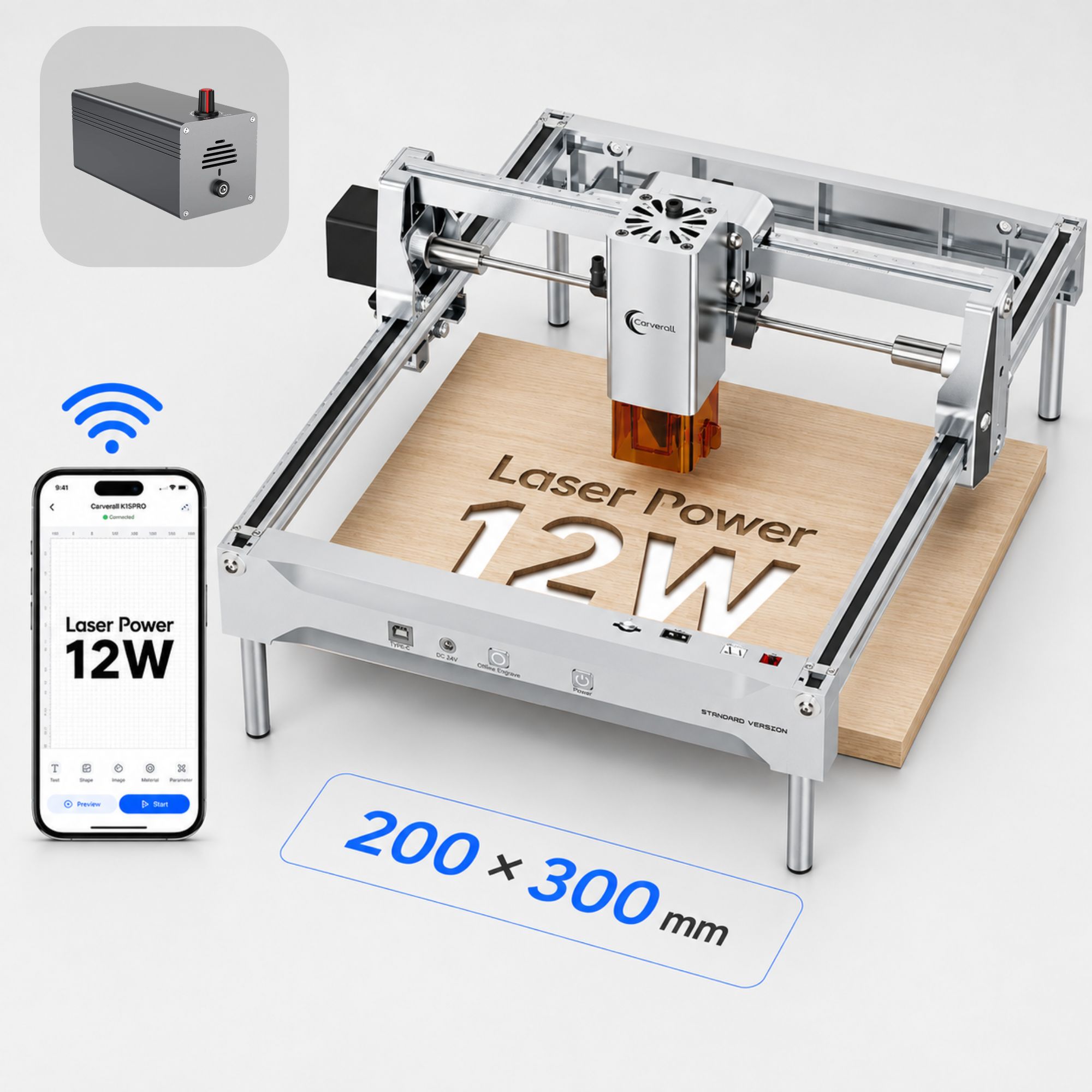 Industrial Laser Engraver - K15 PRO 12W Lasergraveer- en snijmachine