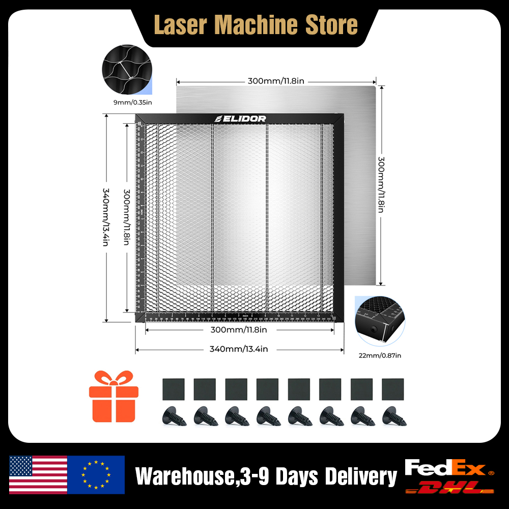 Honeycomb Laser Bed - ELIDOR Laser Honeycomb Werktafel 340x340mm Diode
