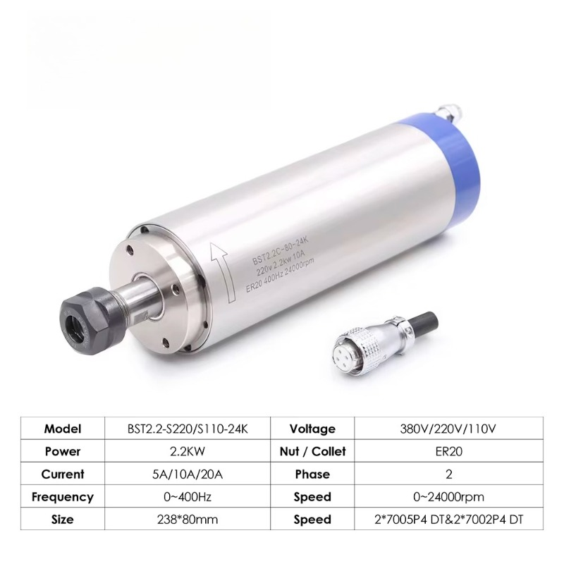 2,2 kW ER20 watergekoelde spin - Cnc Spindle Motor recensie en prijs